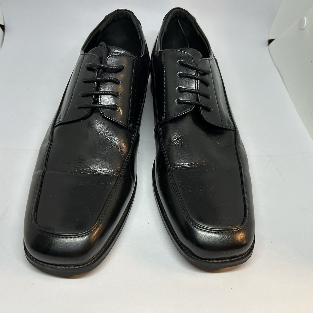 Kenneth Cole Reaction "Bottom Line" Mens Black Leather Dress Shoes,‎ Size 9M